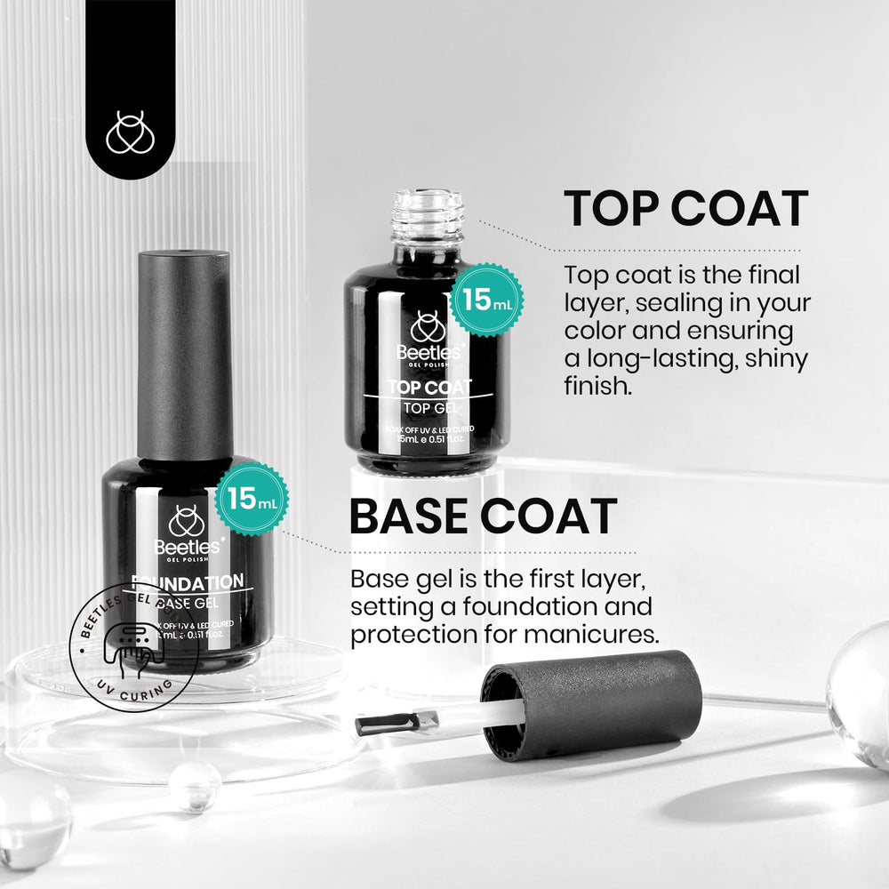 Beetles Base Gel 15ml bottle delivers solid foundation for long wear.
