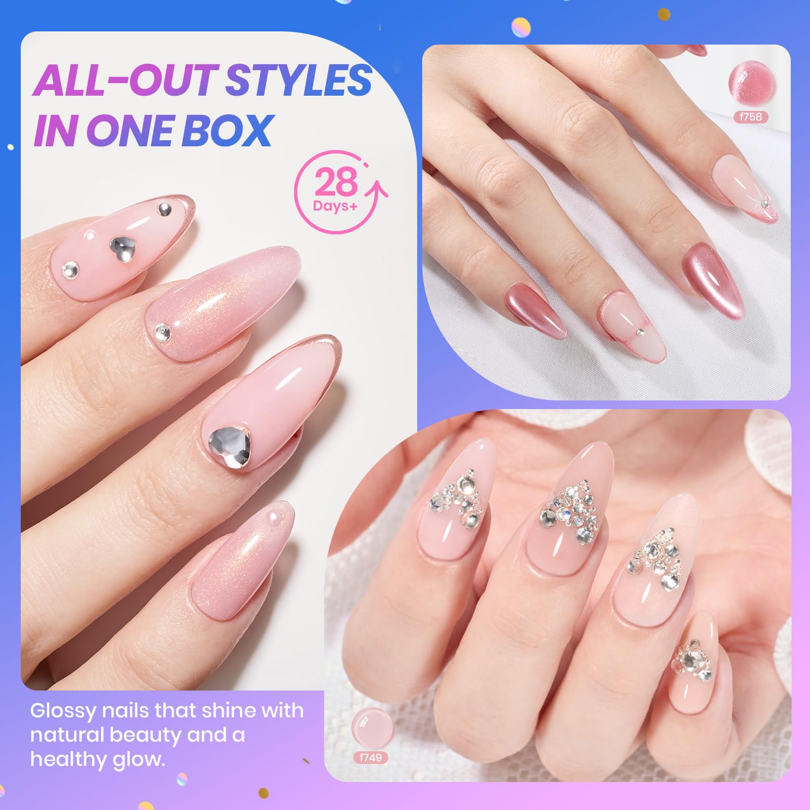 Beetles base/top coat set provides a long-lasting glossy finish for durable nails.