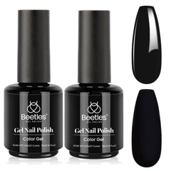 Beetles Black Winter Gel Polish bottle close-up for rich black color.