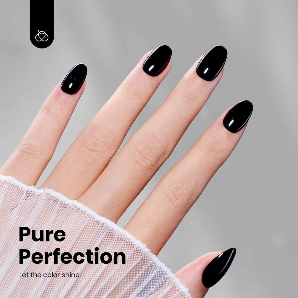 Beetles Black Winter Gel Polish high-gloss finish for long-lasting wear.