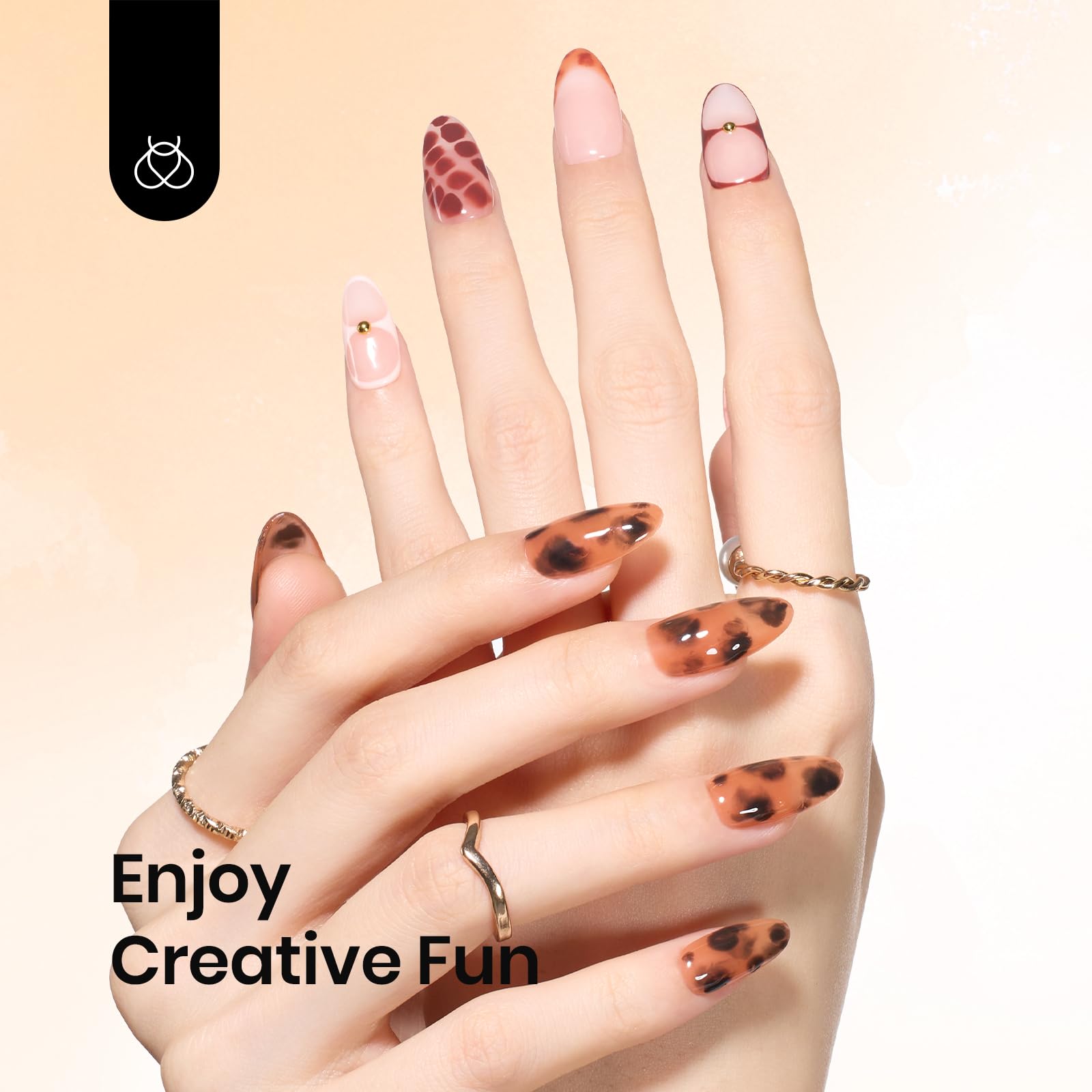 Beetles Blooming Gel cure under UV LED quickly during nail session
