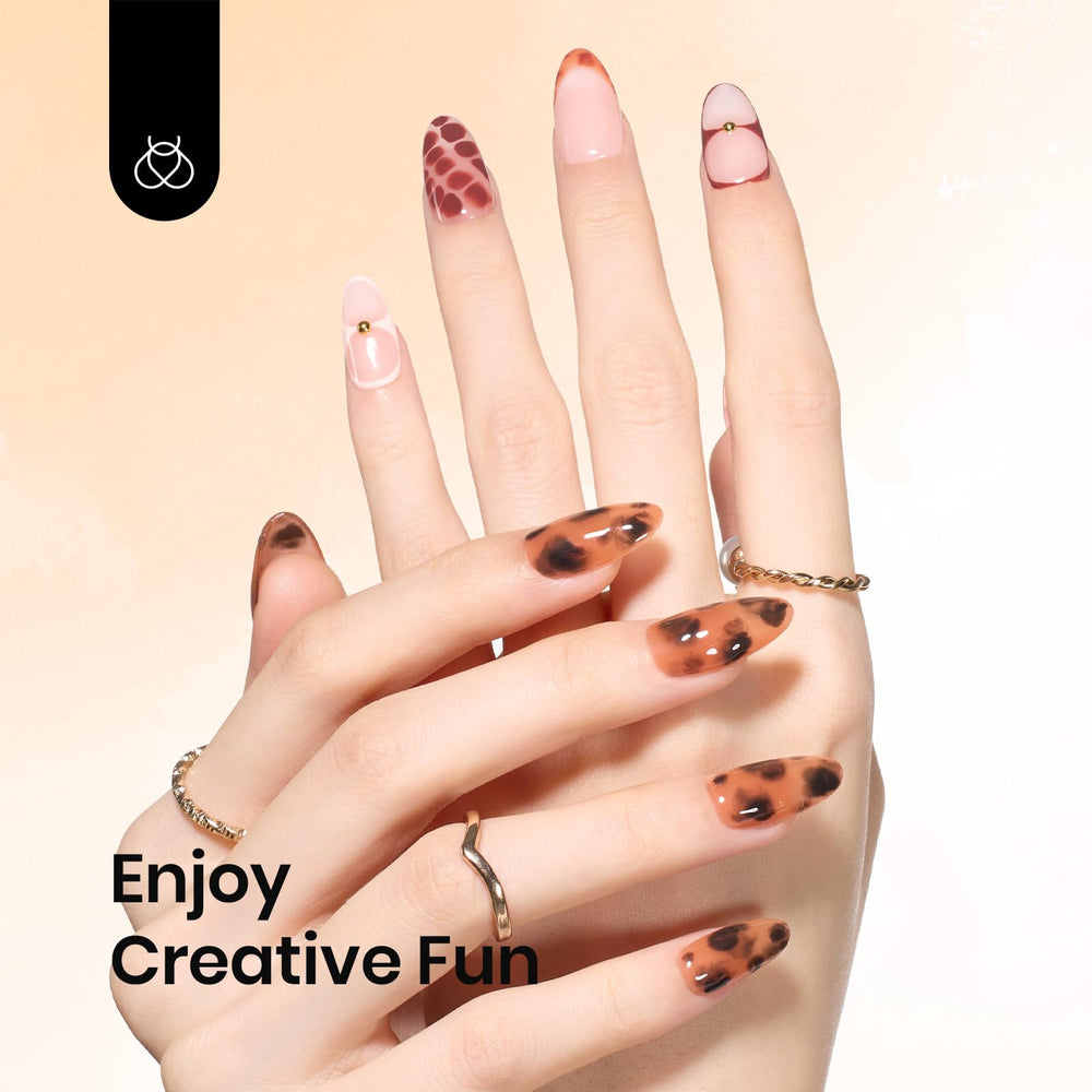 Beetles Blooming Gel cure under UV LED quickly during nail session