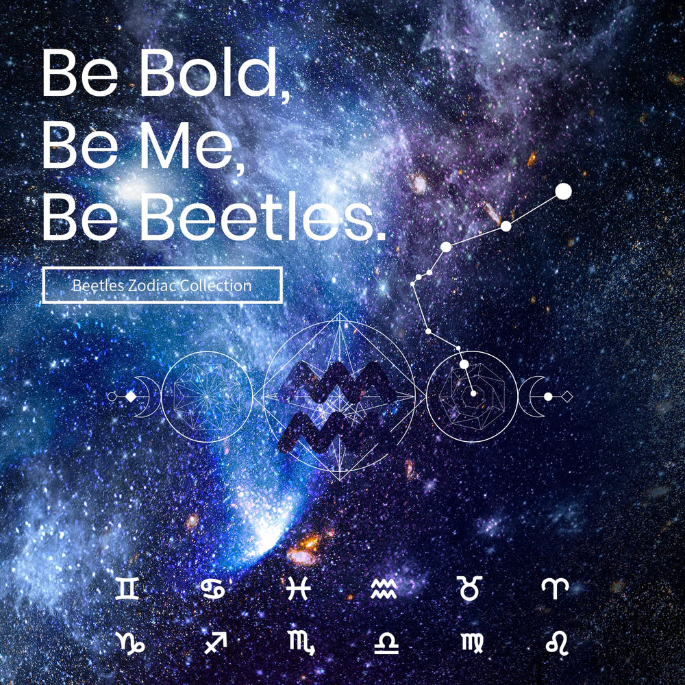 Beetles gift-ready packaging featuring Zodiac-inspired Aqua set for thoughtful holiday gift