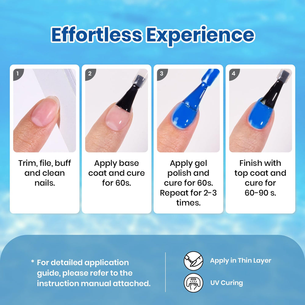 Beetles blue gel polish set holiday glow shade for party nails