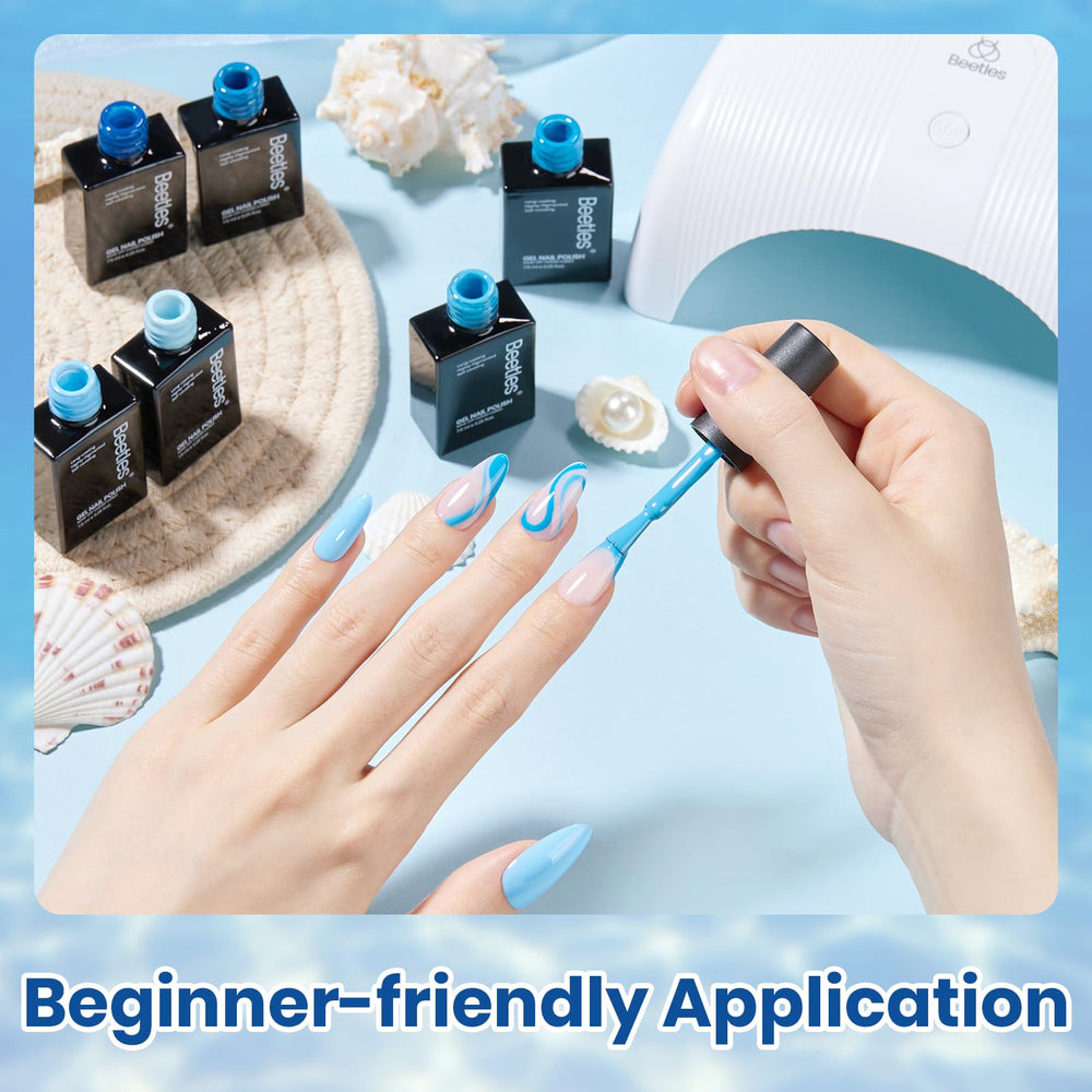 Beetles blue gel polish set vibrant blue shade for bold nails