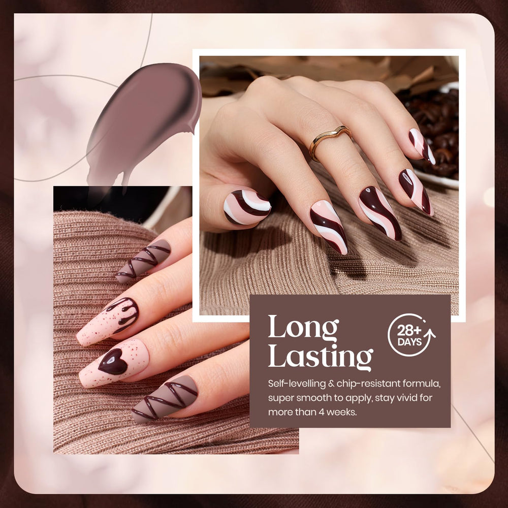 beetles Brown Gel Nail Polish Set white neutral bottles ideal for clean minimalist manicures.