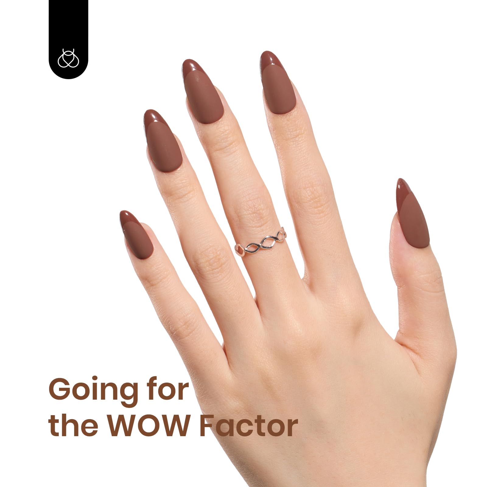 Beetles Brown Gel Polish swatch shows chocolate coffee shade for rich color.