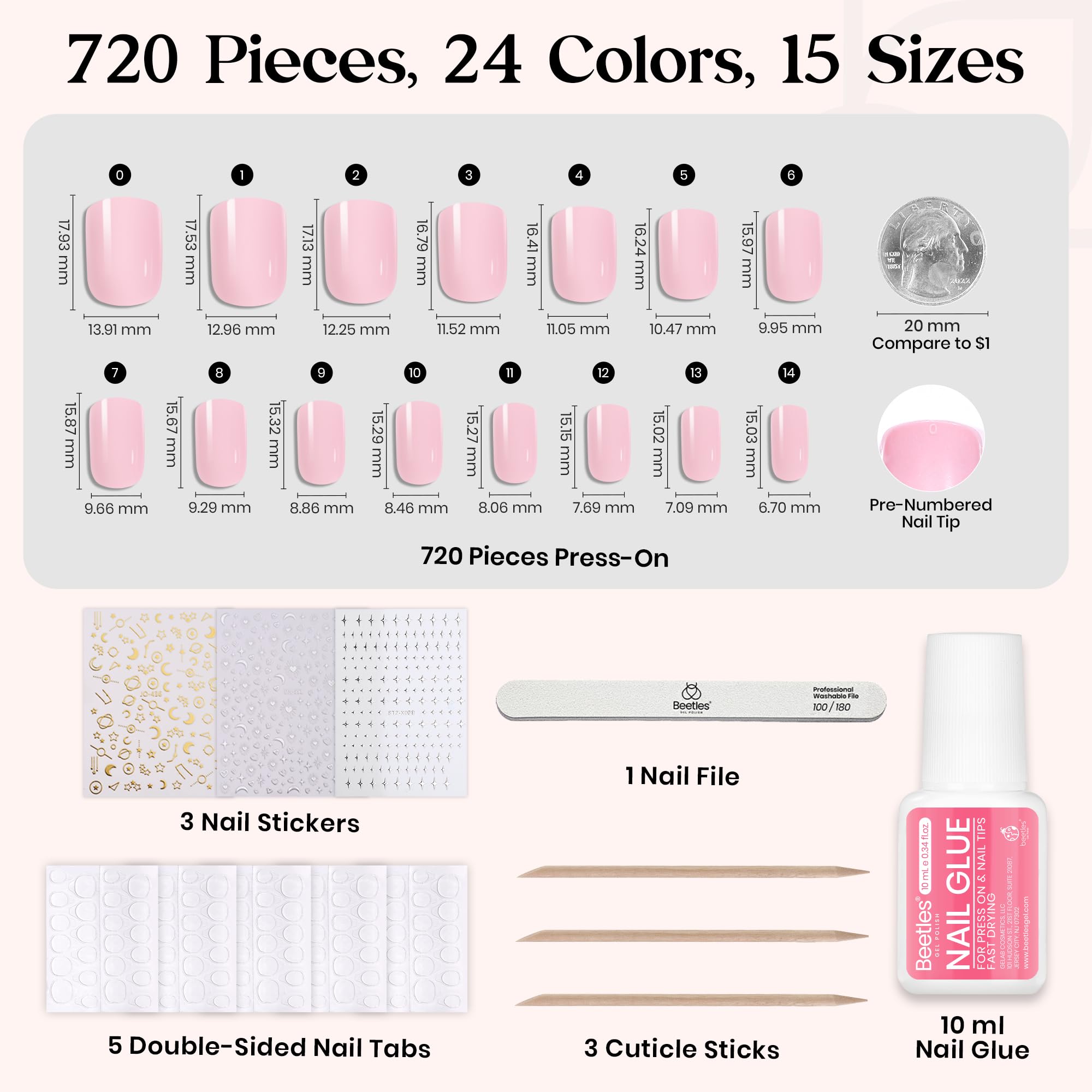 Beetles Bubble Pop nail tabs stickers simplify hobby-level nail art.