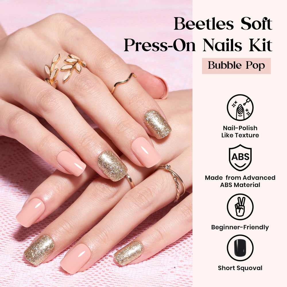 Beetles Bubble Pop press-on nails color assortment for versatile looks.