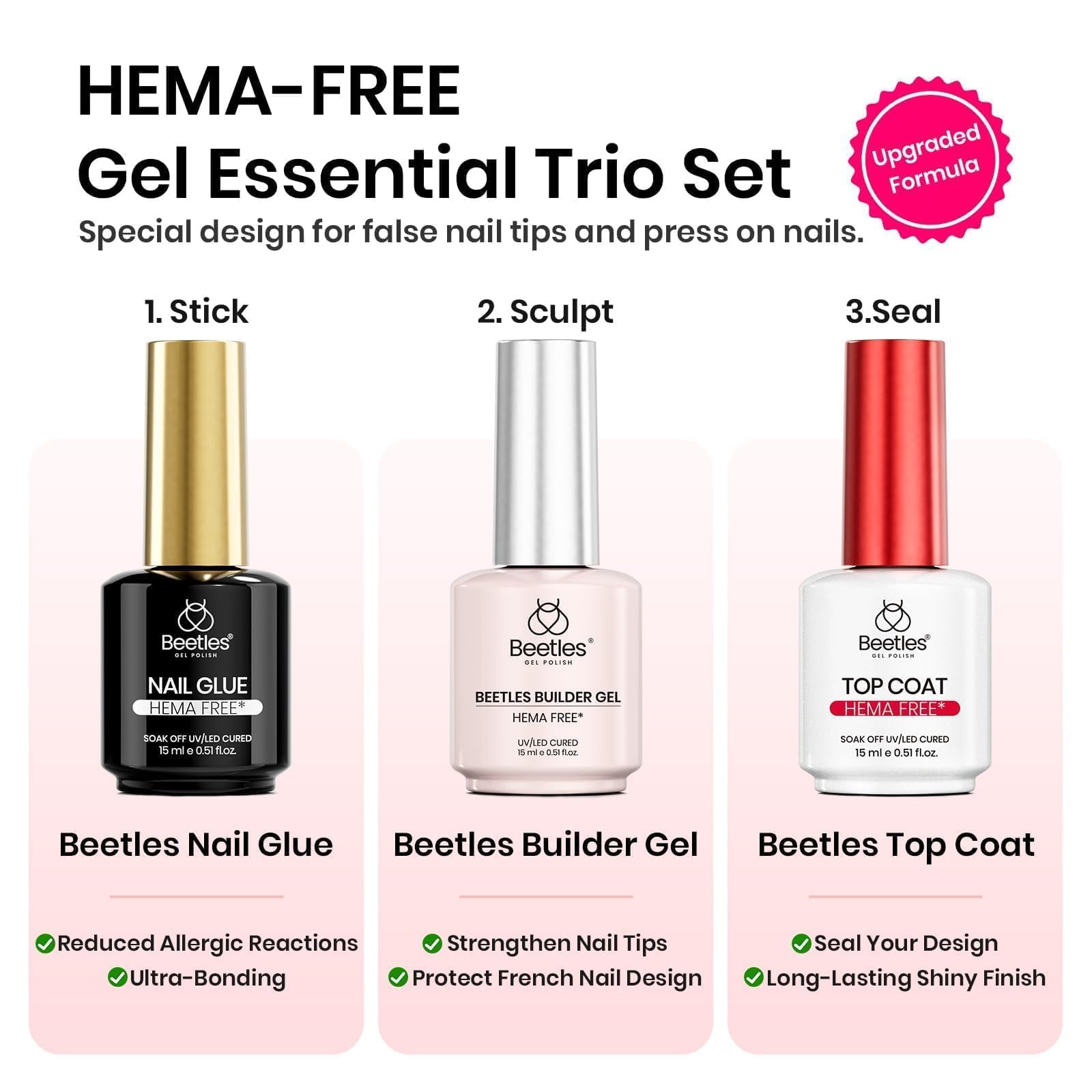 Beetles builder gel 8-in-1 with liner brush for precise shaping and apex