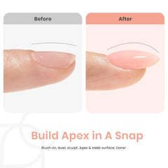 Beetles Builder Gel application brush highlights easy sculpting for beginners.