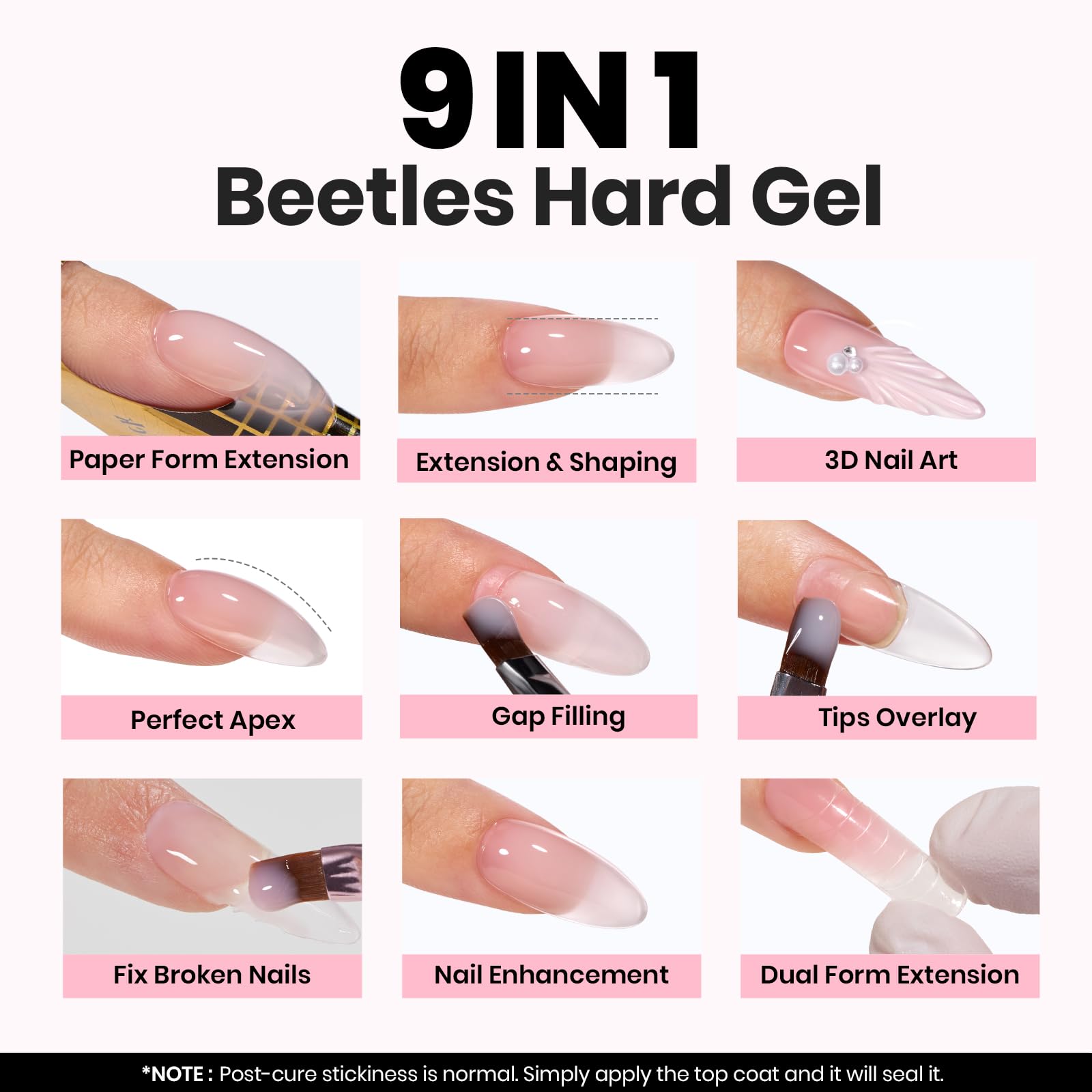Beetles Builder Gel double-ended brush for precise sculpting and smooth application.