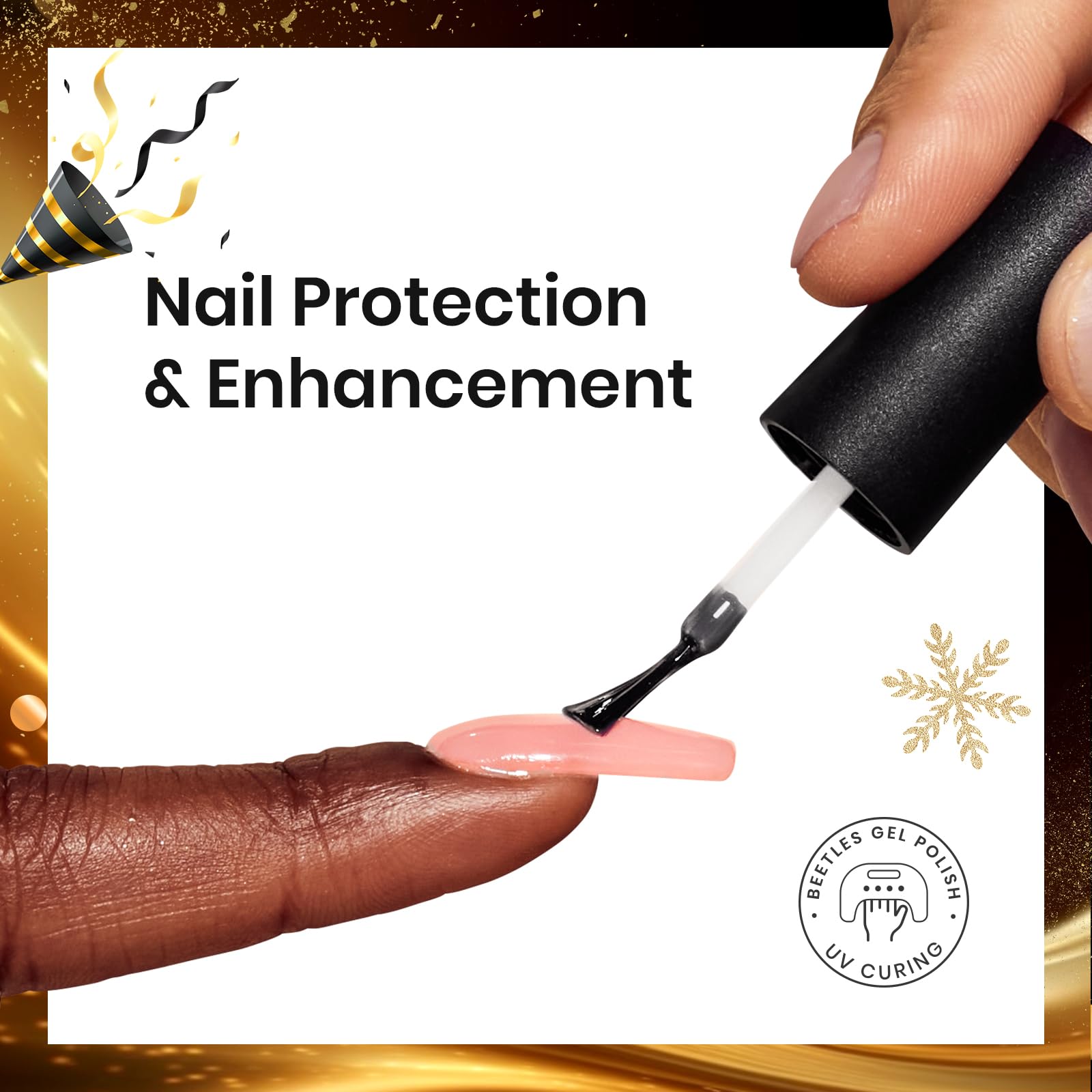 Beetles builder gel extension shows smooth sculpting for durable nail length
