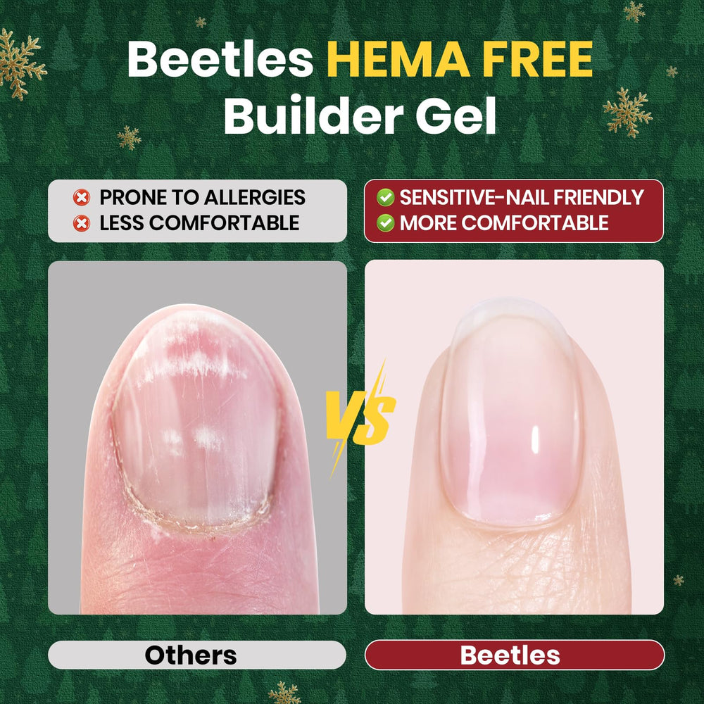 Beetles Builder Gel Gold Glitter Layer adds festive sparkle and depth