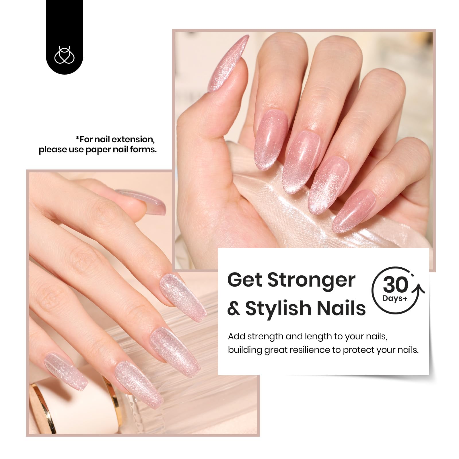 Beetles Builder Gel Kit apex shaping to create natural-looking thickness.