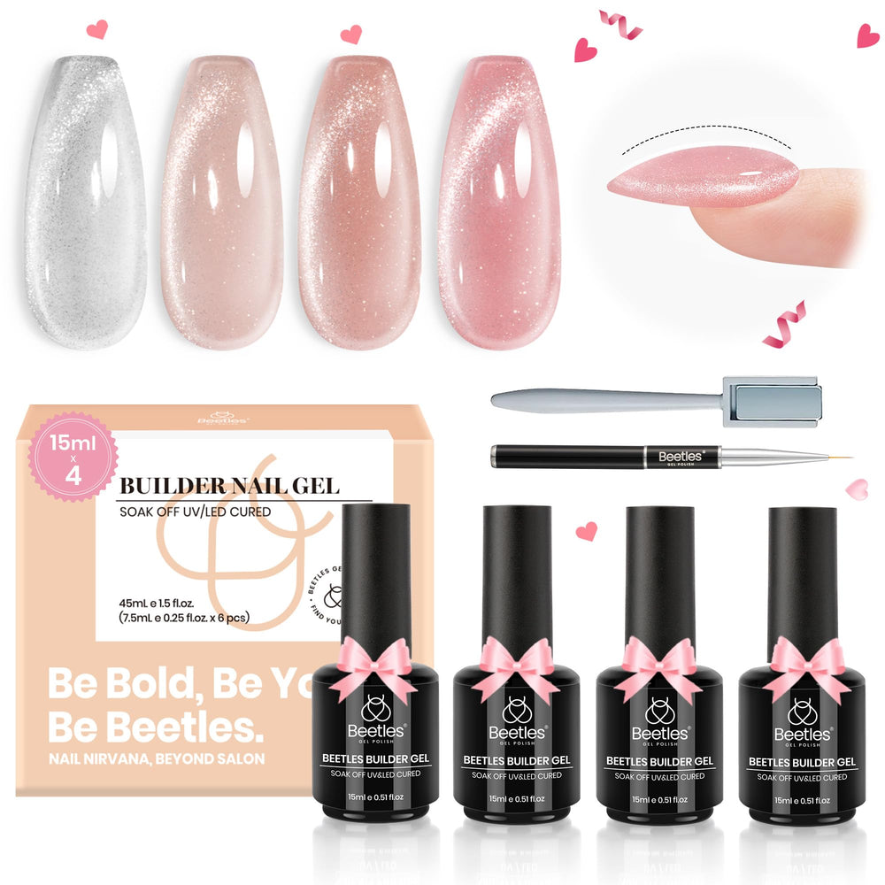 Beetles Builder Gel Kit Star Cascade packaging view for at-home nails.