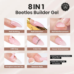 Beetles Builder Gel being used to sculpt nails with precision.