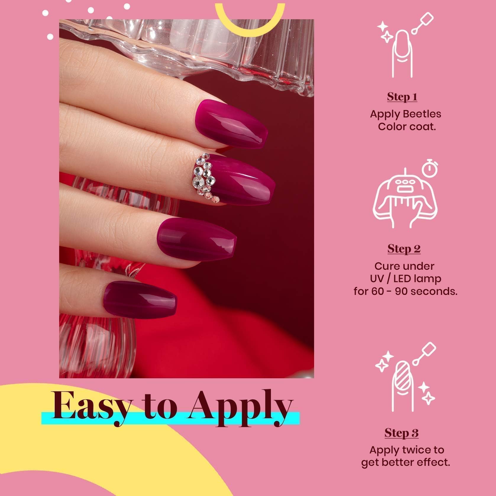 Beetles Burgundy Red gel polish gift box conveys elegant gift ideas for nail lovers