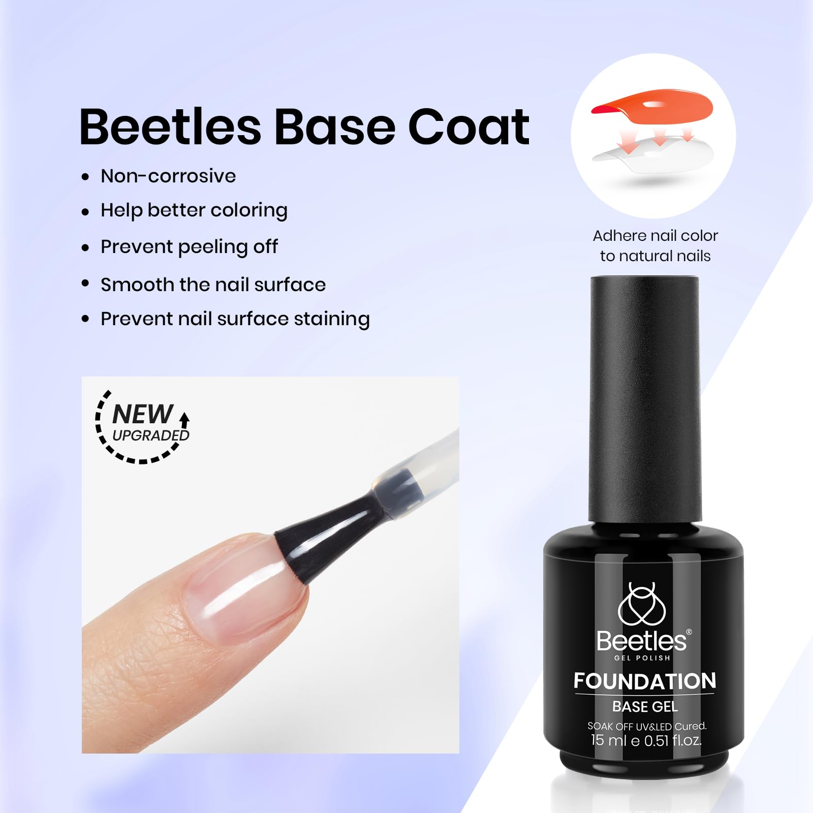 Beetles capa base 15ml para mejor adhesión.