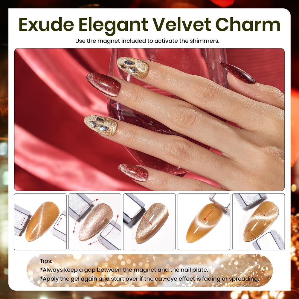Beetles Cat Eye color swatches help choose the perfect shade.