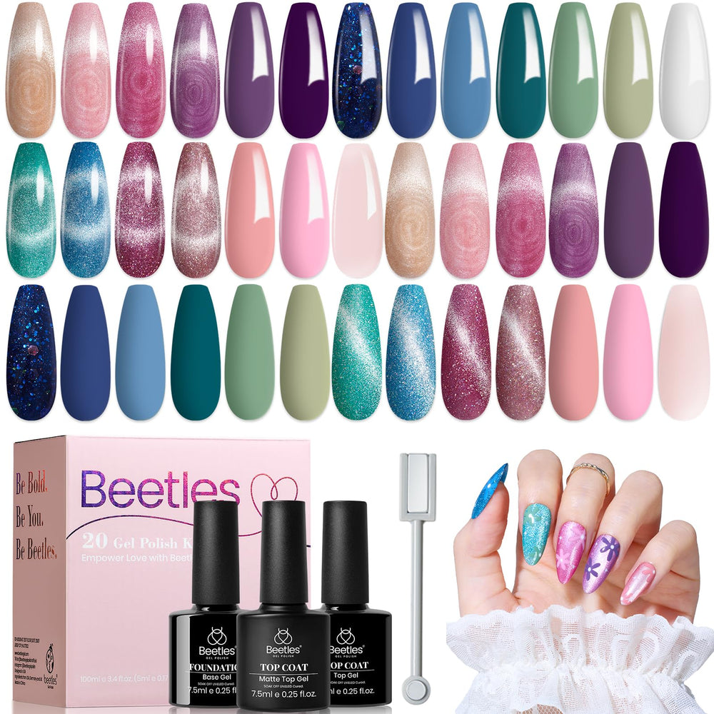 Beetles Cat Eye Floral Verses packshot showing bold, versatile color options