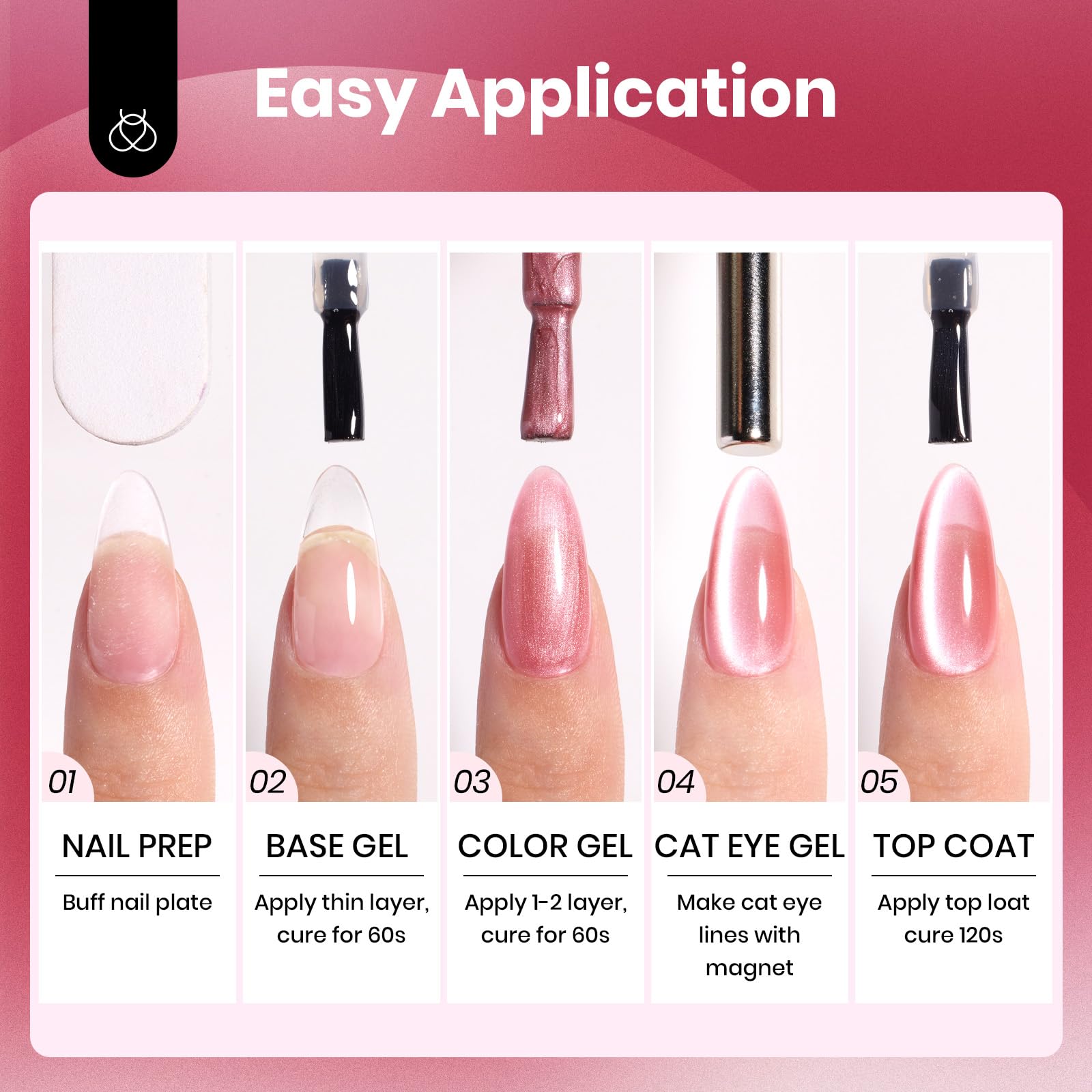 Beetles Cat Eye Gel Nail Polish Set black shade for chic looks