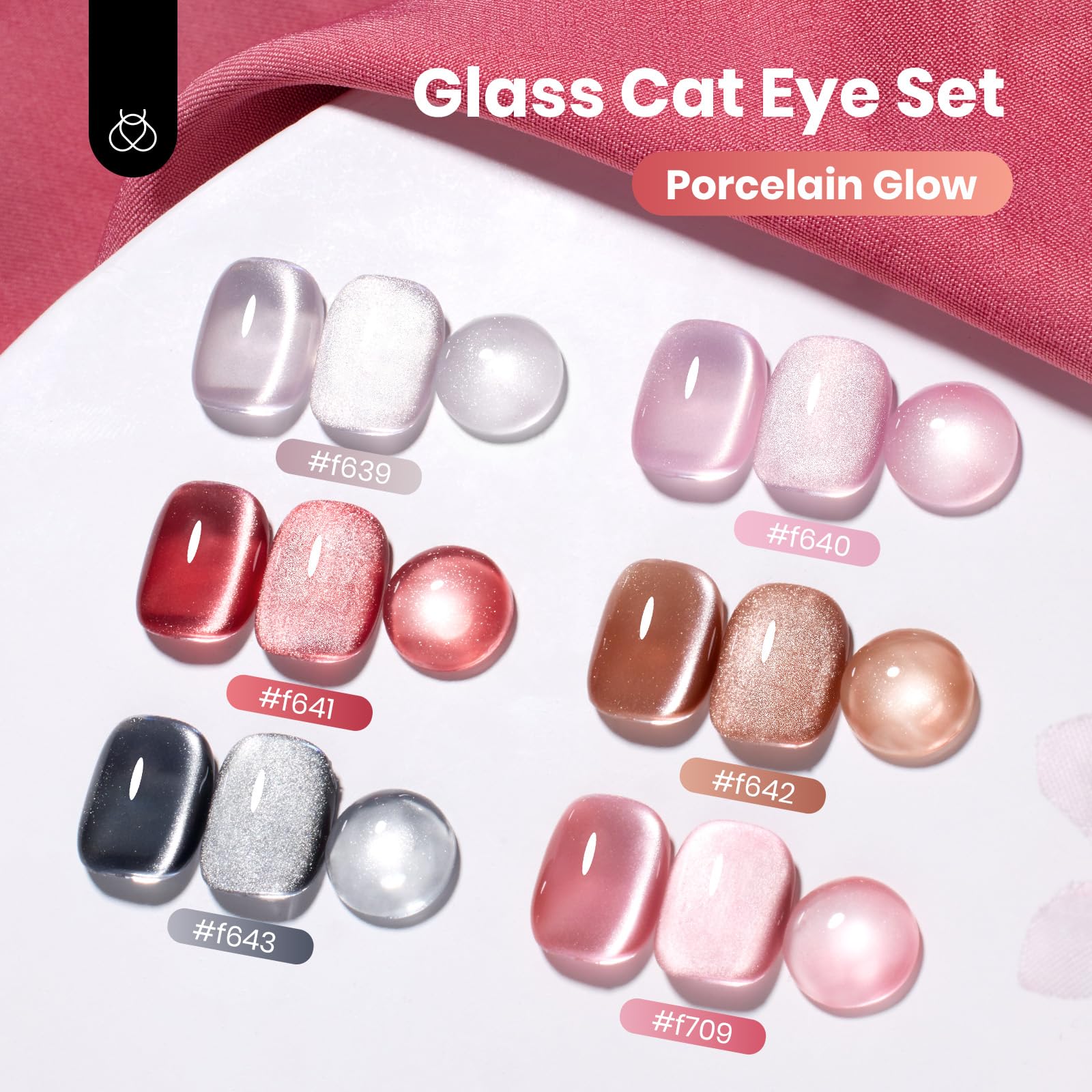 Beetles Cat Eye Gel Nail Polish Set brown shade for warm elegance