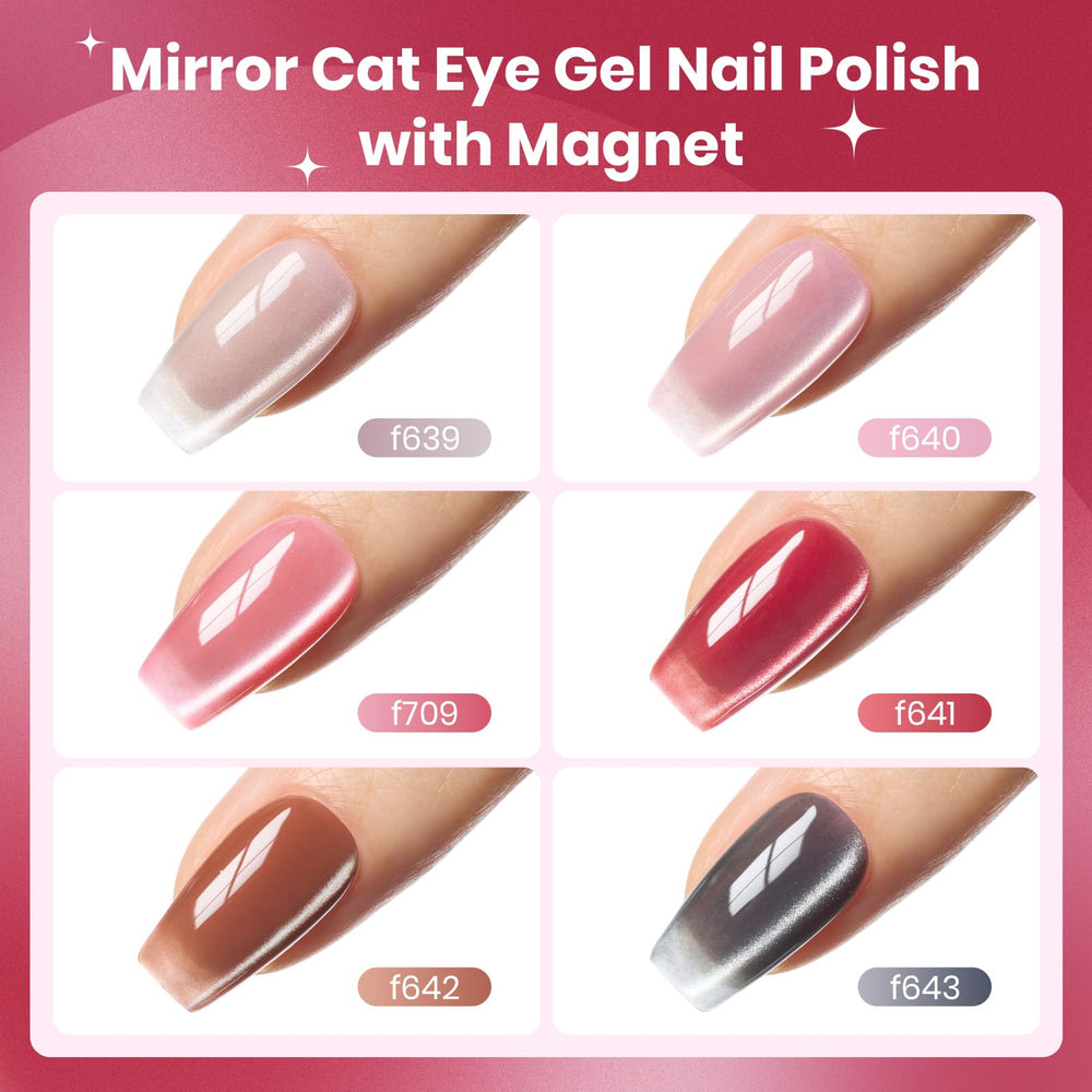 Beetles Cat Eye Gel Nail Polish Set red shade for bold accents