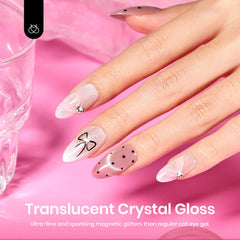 Beetles Cat Eye Gel Polish Silver Dazzle swatch highlights magnetic effect for chic nails.