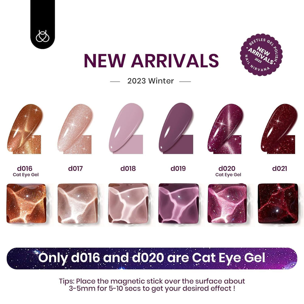 Beetles Cat Eye Magnet included demonstrates customizable magnetic nail art.