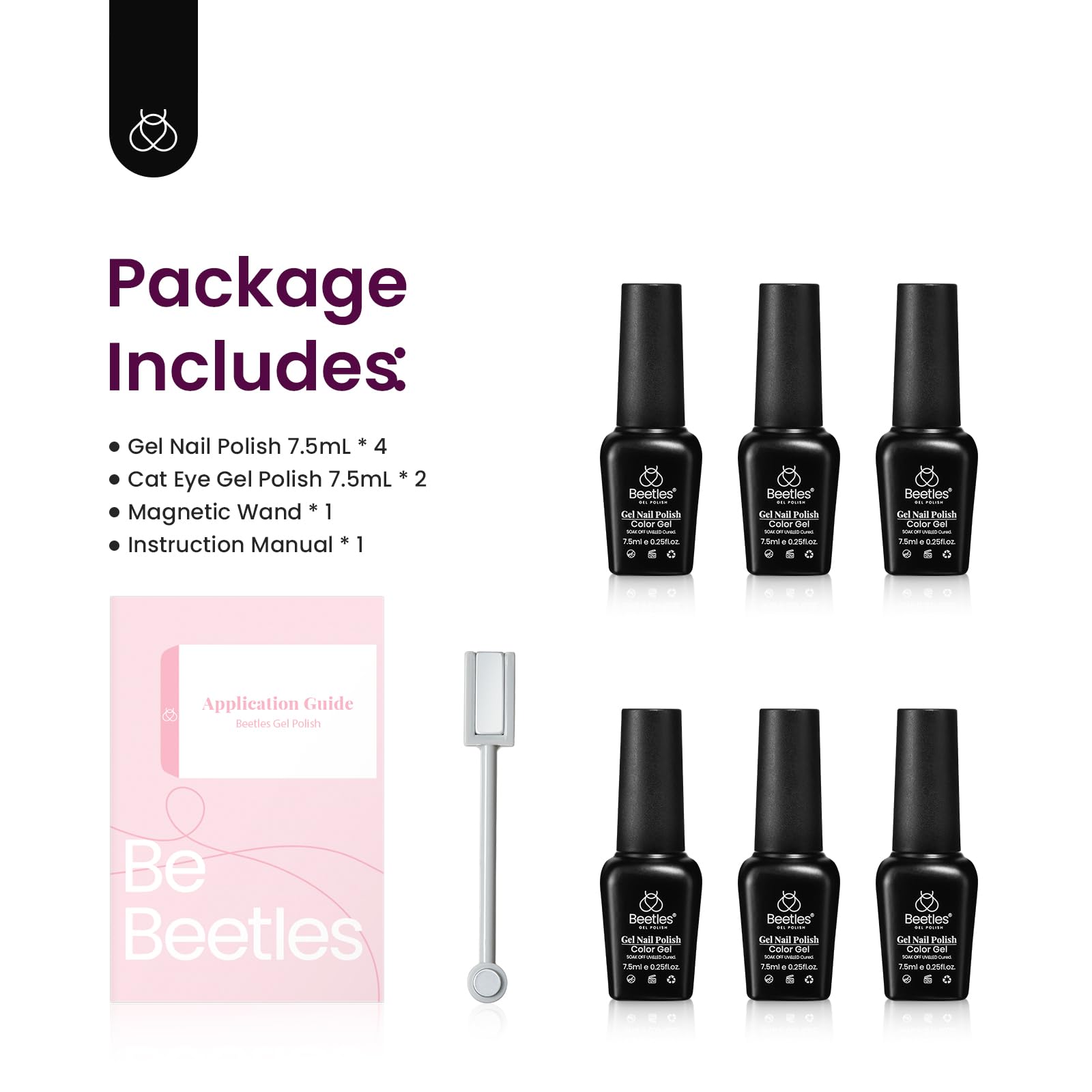Beetles Cat Eye in-use shows magnet effect for layered nail art.