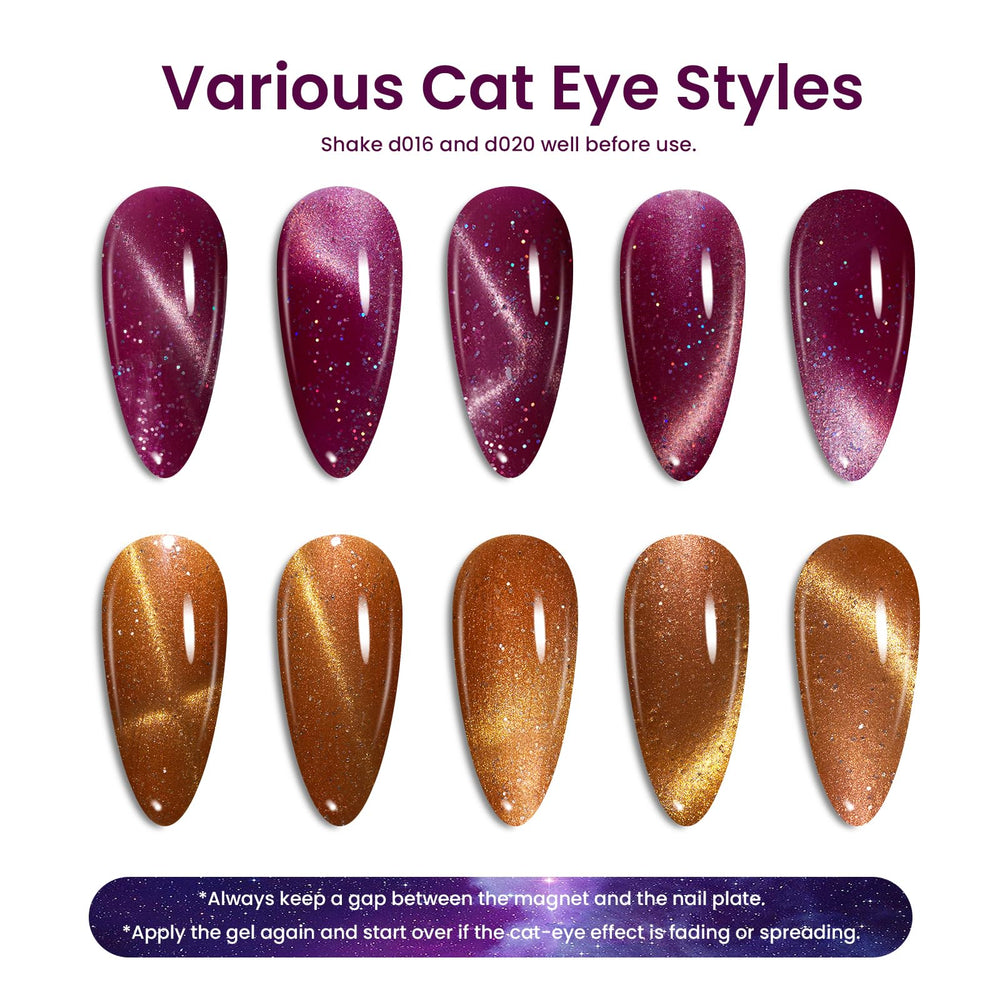 Beetles Cat Eye Set two glitter colors add sparkle and depth.
