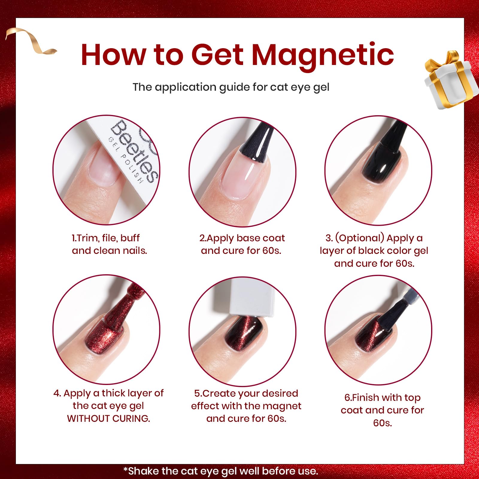 Beetles Gel Polish Magnet Gift image shows included magnet accessory
