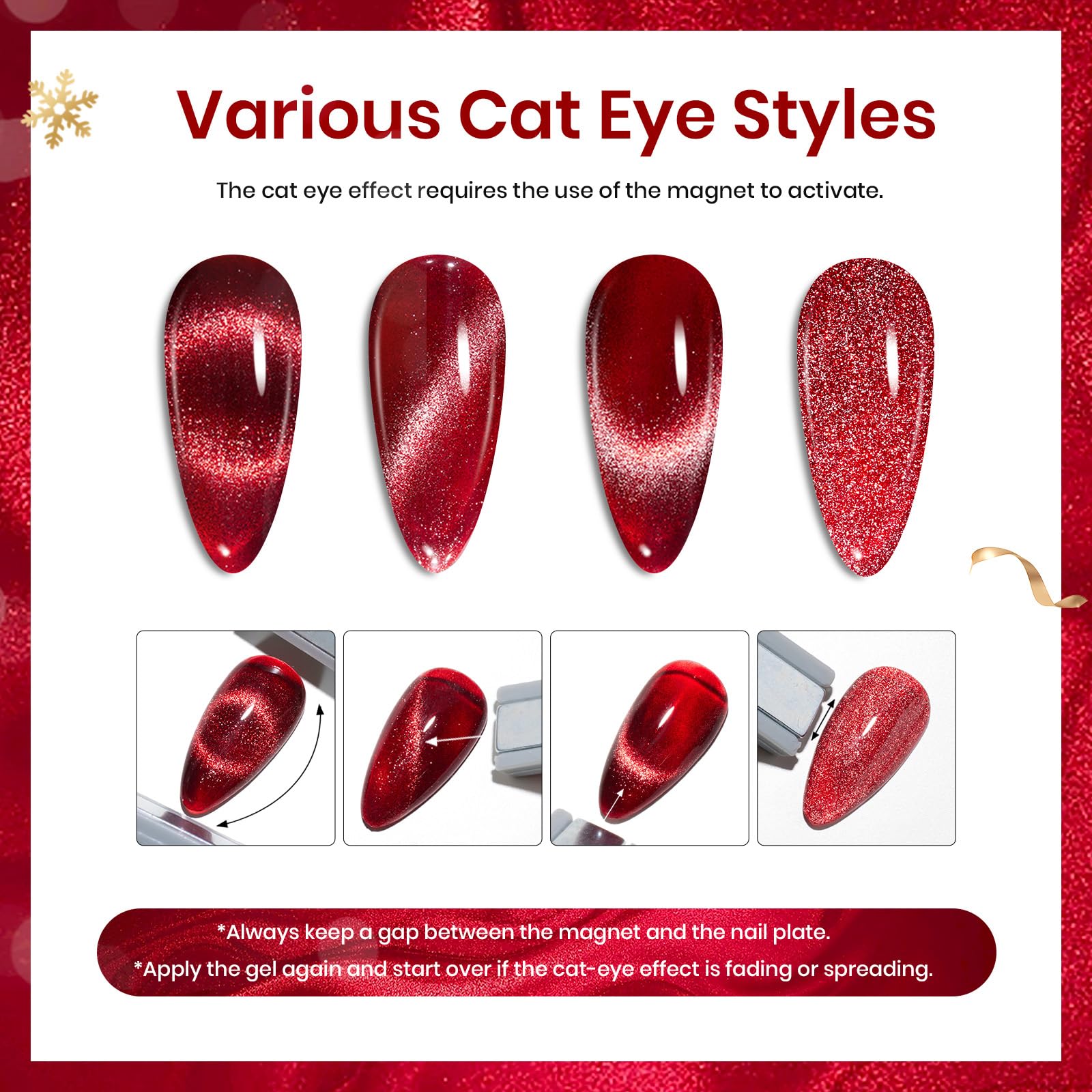 Beetles Cat Eye Green gel polish magnetic vivid color shift