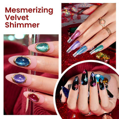 Beetles Cat Eye Purple gel polish magnetic sparkle effect