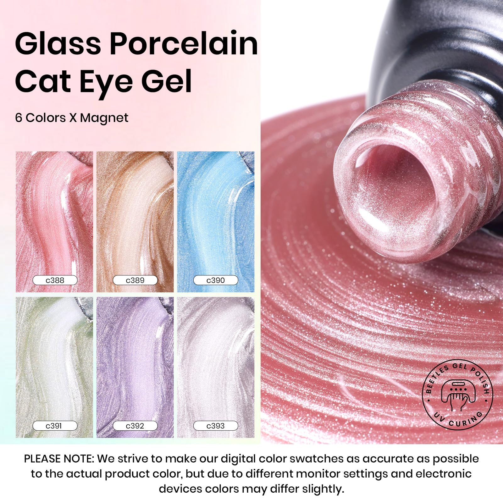 Beetles Gel Polish Purple Cat Eye shade on nails for night-out style.