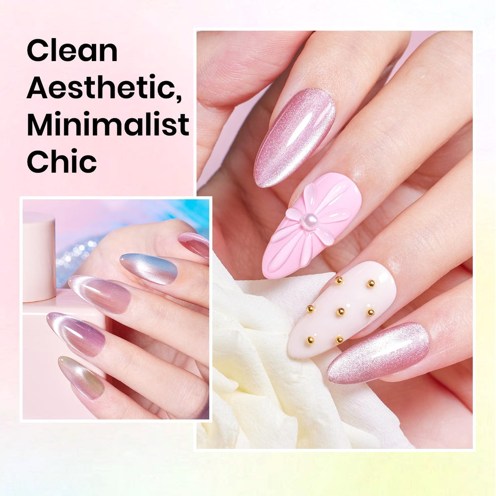 Beetles Gel Polish Cat Eye swatch board shows jelly pastels for soft manicures.