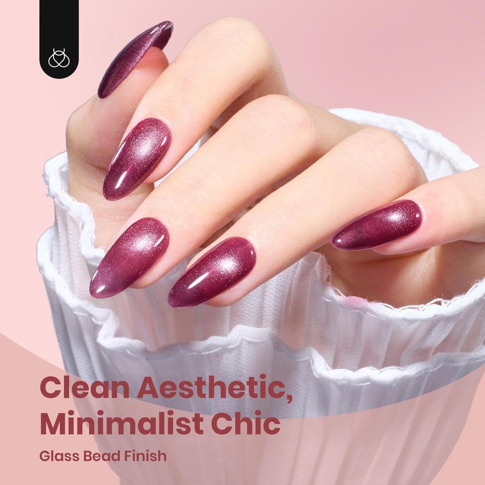 Beetles Cat Eye Gel Polish under UV/LED lamp for quick curing.