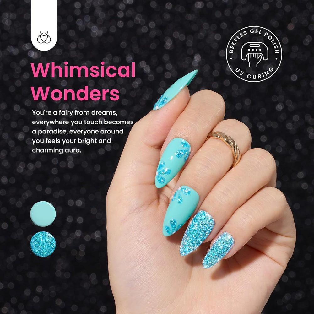 Beetles Chameleon pink glitter gel polish close-up reveals diamond-like sparkle for festive looks