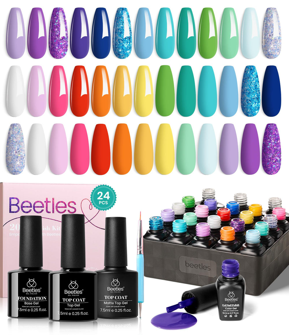 Beetles Christmas gel nail polish set packaging—gift-ready, perfect for holiday nail setups.
