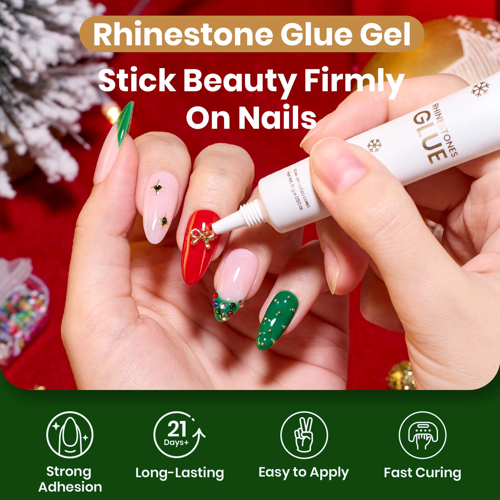 Beetles Christmas glue kit with application tools for quick secure crystal designs.
