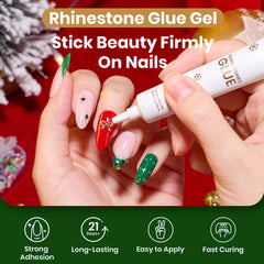 Beetles Christmas glue kit with application tools for quick secure crystal designs.