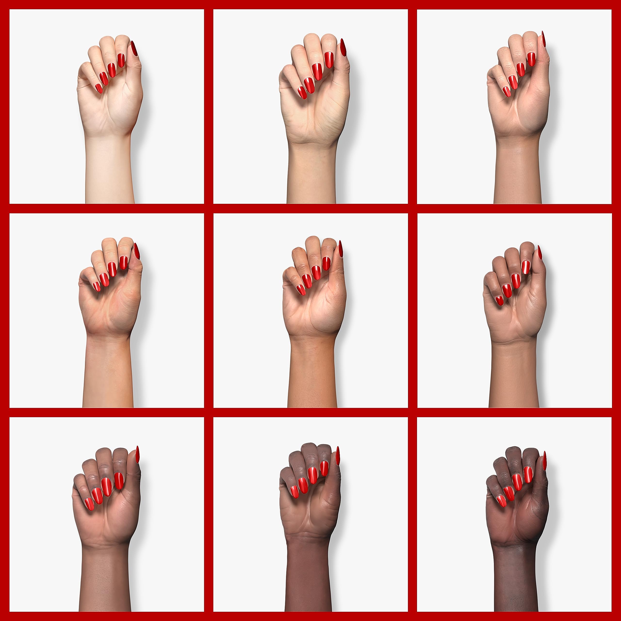 Beetles Christmas Red gel polish wet-look swatch demonstrates glossy finish.