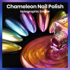 Beetles Chrome Nail Polish Set swatch highlights chameleon ember shimmer for autumn styles