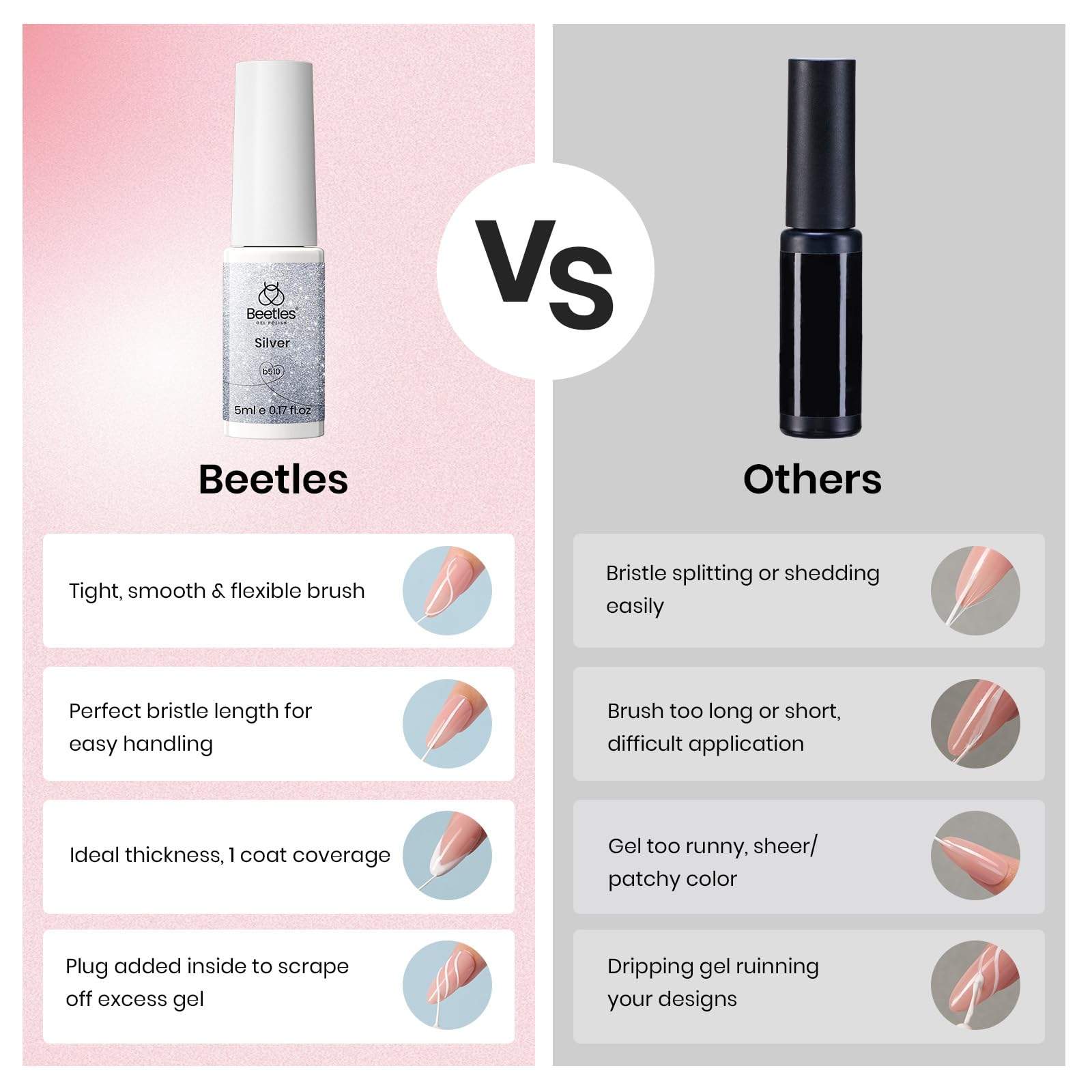 Beetles Chrome Nail Powder adds reflective accents for chic highlights