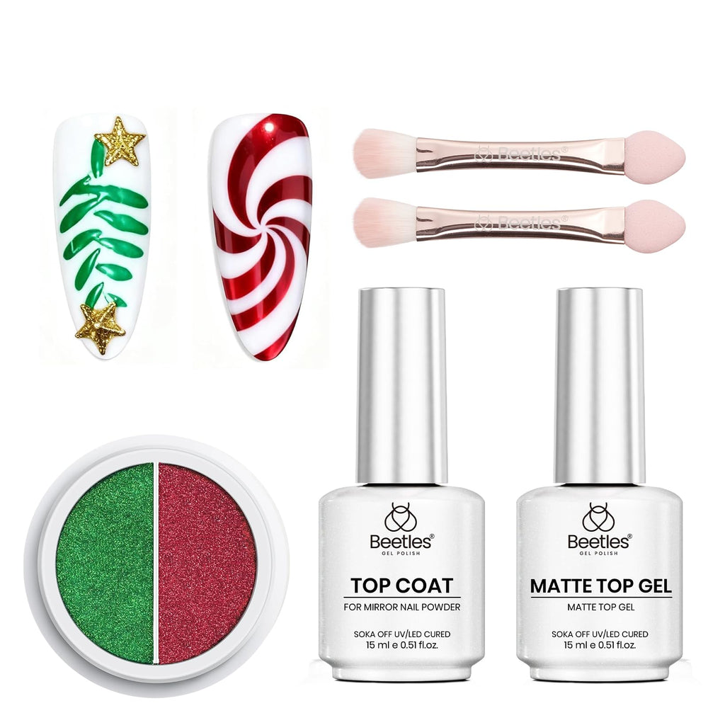 Beetles chrome top coat 15ml bottle delivers glossy mirror finish for chrome powder designs