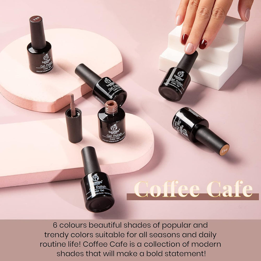 Beetles Coffee Time nail-art look showing chic, everyday manicure possibilities with Beetles gel polish.