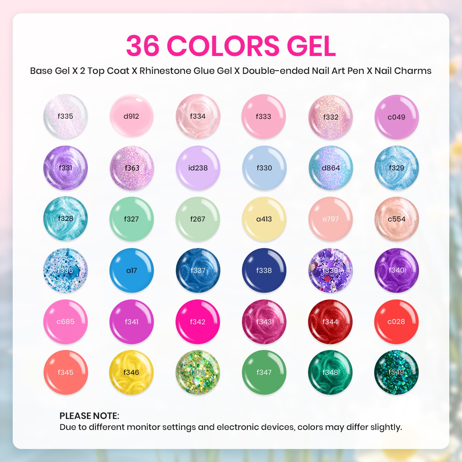 Beetles color swatches display featuring seasonal hues for Easter and everyday wear.