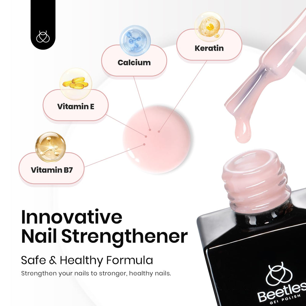 Beetles Color Base nude gel swatch shows combined color and base function.