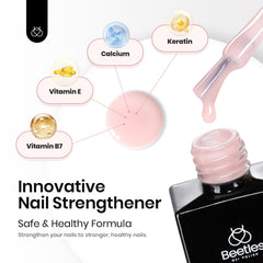 Beetles Color Base nude gel swatch shows combined color and base function.